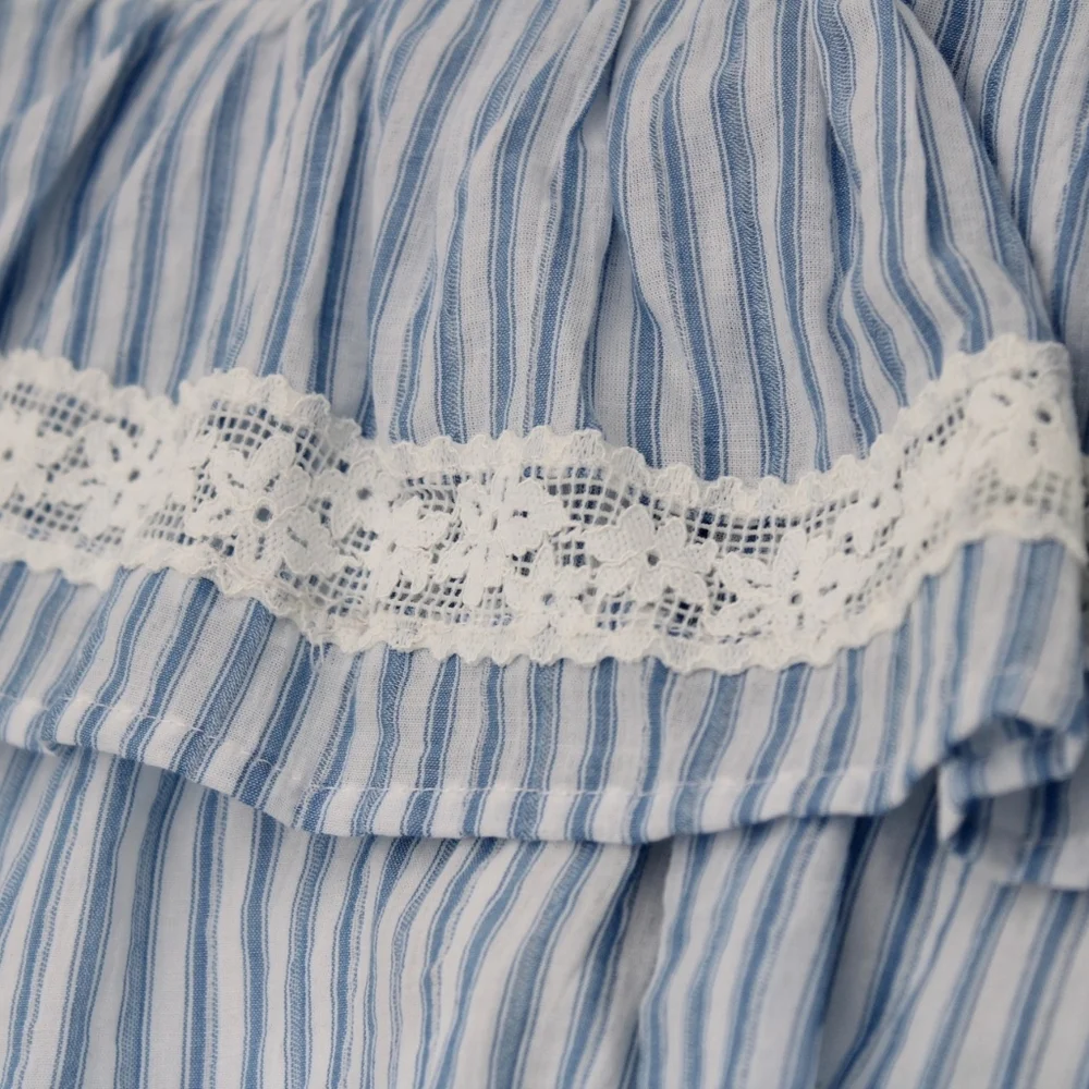 Wild Fable Tiered Lace-Trim Skort — Blue/White, XXS, NWT